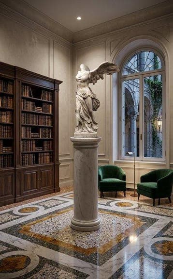 sculptuur, Scultura di Nike in marmo h 83 - 83 cm - Marmer