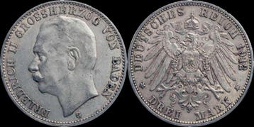 Germany Baden 3 mark 1912g Friedrich Ii zilver, Timbres & Monnaies, Monnaies & Billets de banque | Accessoires, Verzenden