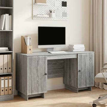 vidaXL Bureau Grijs Sonoma Bewerkt hout 142,5 x 50 x 75 cm, Verzenden