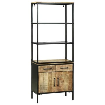 vidaXL Highboard met lade Bruin 70 x 35 x 180 cm Massief, Maison & Meubles, Verzenden