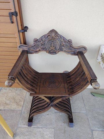 Stoel - Hout - Savonarola Vintage