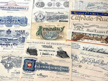 Publicidad y facturas. Desde el año 1879. España. Gran, Antiek en Kunst