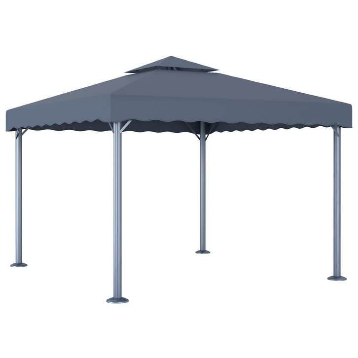 vidaXL Prieel 300x300 cm aluminium antraciet, Tuin en Terras, Partytenten, Nieuw, Verzenden
