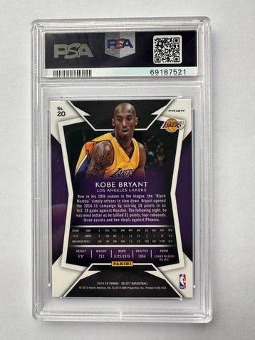 2014 Panini Kobe Bryant #20 Purple/White Prizm - PSA 10