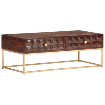 vidaXL Salontafel 112x50x40 cm Massief mangohout, Verzenden, Nieuw