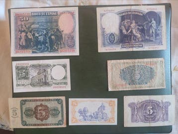 Spanje. - 7 banknotes - various dates (Zonder minimumprijs)