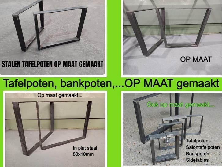 tafelpoten - bankpoten - salontafelpoten - OP MAAT gemaakt, Huis en Inrichting, Tafelonderdelen, 50 tot 100 cm, Tafelpoot, 200 cm of meer