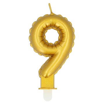 Gouden Kaars 9 Jaar 8cm, Hobby en Vrije tijd, Verzenden, Nieuw