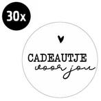 30x Sticker Cadeautje Voor Jou - Zwart - Wit - Sluitsticker, Verzenden