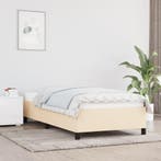 vidaXL Bedframe zonder matras 80x200 cm stof crèmekleurig, Verzenden, Nieuw