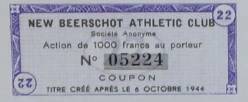 België. 3 aandelen New Beerschot Athletic Club (rond 1955)