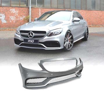 PARE-CHOCS AVANT MERCEDES C W205 14-18 LOOK AMG C63 ARGENTÉ, Verzenden