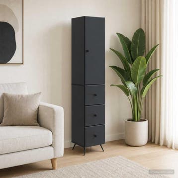 vidaXL Kast Set 2 st 34,5 x 34,5 x 90 cm Bewerkt hout Zwart, Verzenden