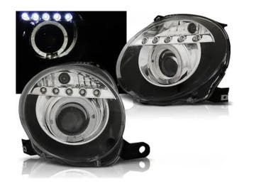 LED koplamp units, geschikt voor FIAT 500 – Black, Verzenden, Nieuw, Fiat