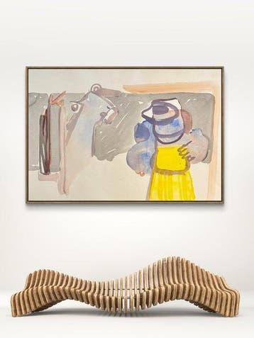 Marcus de Vestele (1941-2024) - Personnage à la robe jaune
