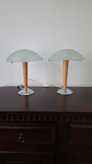 IKEA - Tafellamp (2) - kvintol - Glas, Hout