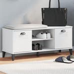 vidaXL Schoenenbank VIKEN 106x35x45 cm bewerkt hout wit, Huis en Inrichting, Kasten | Schoenenkasten, Verzenden, Nieuw