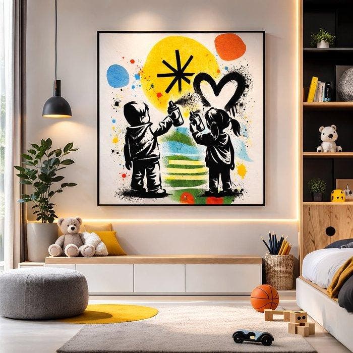 BLING_BÖ (1985) - - URBAN HEART - STREET ART CREATION, Antiquités & Art, Art | Objets design