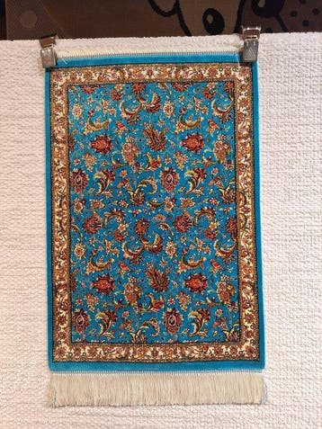 Turkooisblauw luxe zijden tapijt - met de hand afgewerkt -, Huis en Inrichting, Stoffering | Tapijten en Vloerkleden, Nieuw