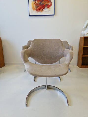 Stoel (4) - Chroom - 4 Boris Tabacoff-stoelen
