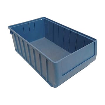 Magazijnbak 400x234x140 mm blauw kunststof gebruikt, Ophalen of Verzenden