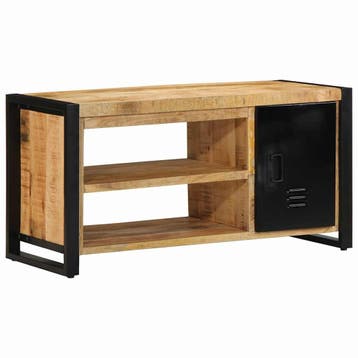 vidaXL Schoenenbank Bruin 100 x 40 x 50 cm Massief mangohout, Huis en Inrichting, Verzenden, Nieuw