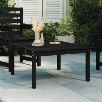 vidaXL Tuintafel 82,5x82,5x45 cm massief grenenhout zwart, Tuin en Terras, Verzenden, Nieuw