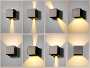 (20x) 7W LED zwart Wandlamp Kubus duo licht..., Huis en Inrichting, Nieuw