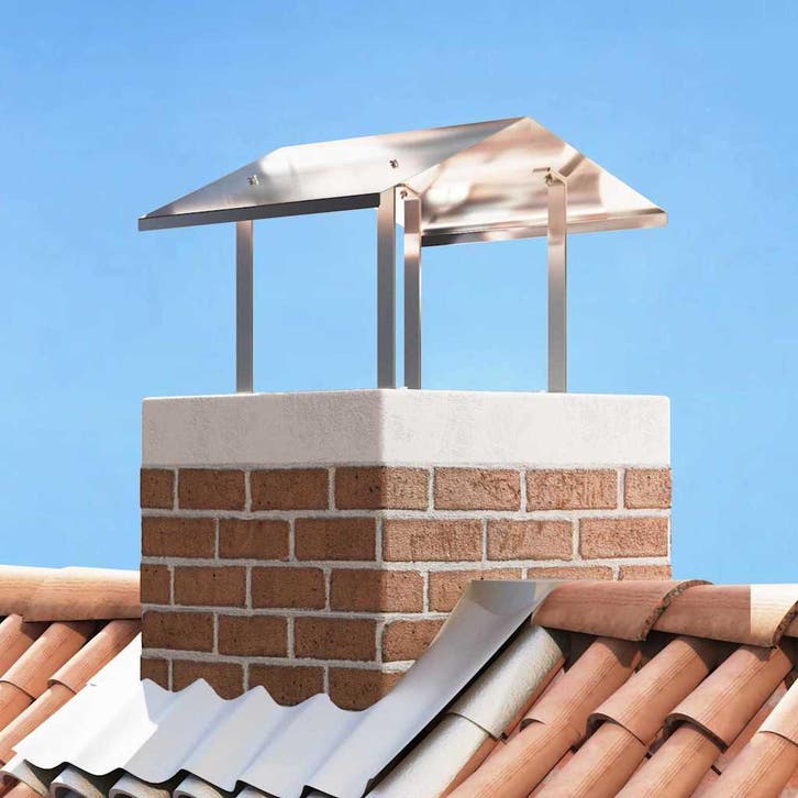 vidaXL Schoorsteenkap Zilver 50 x 50 x 37 cm Roestvrij staal, Huis en Inrichting, Kachels, Nieuw, Verzenden