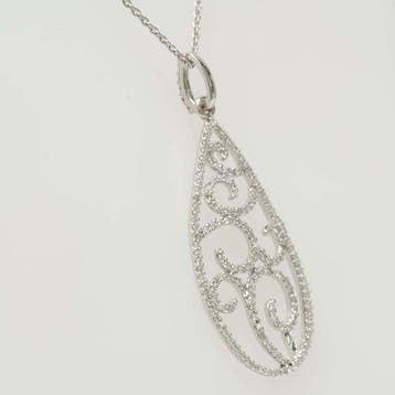 Collier - 14 carats Or blanc - 0.53ct. tw. Diamant, Nieuw