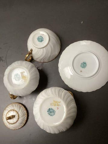 Tafelservies (14) - Porselein, Goud