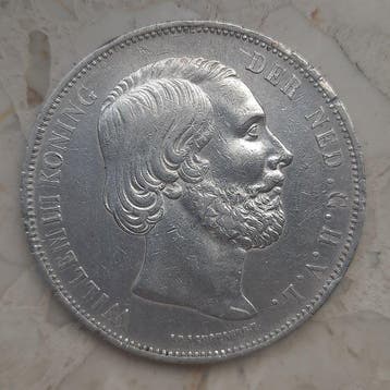 Nederland. Willem III. 2 1/2 Gulden 1874 klaver (Zonder