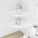 vidaXL Zwevende plank met plank met opslag 2 pcs Wit 30 x 30, Verzenden, Nieuw