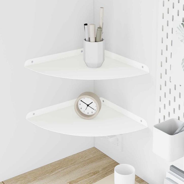 vidaXL Zwevende plank met plank met opslag 2 pcs Wit 30 x 30, Huis en Inrichting, Kasten | Wandmeubels, Nieuw, Verzenden
