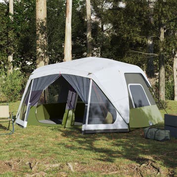vidaXL Tent met LED 10-persoons snelontgrendeling lichtgroen, Caravans en Kamperen, Verzenden, Nieuw