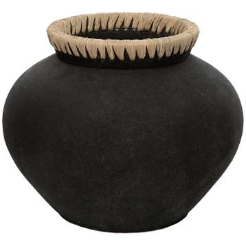 Bazar Bizar De Styly Vaas - Zwart Naturel - L - Ongebruikt, Huis en Inrichting, Woonaccessoires | Vazen, Overige materialen, Verzenden