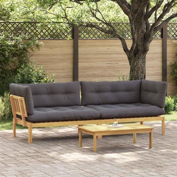 vidaXL Tuinpallet Sofa Eenheden 2 Stuk Lichtbruin en, Verzenden, Nieuw