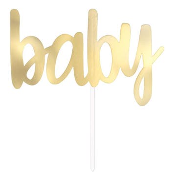 Taarttopper Baby Goud 15cm, Verzenden