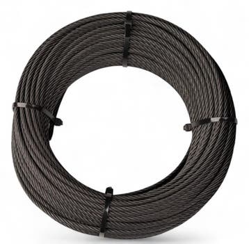 Staalkabel 6mm 10 meter op katrol Zwart, Verzenden, Nieuw