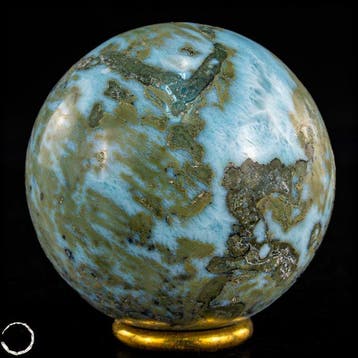 Natuurlijke Larimar-kogel – zeldzame Caraïbische schoonheid
