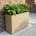 Rattan plantenbak 3-in-1 - lichtbruin - 70 x 24 x 60 cm, Verzenden