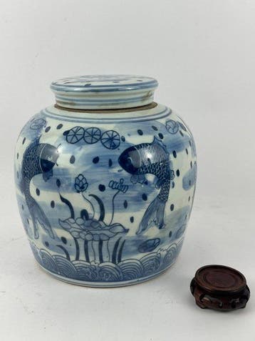 Pot à gingembre - Porcelaine - Un grand bocal avec des