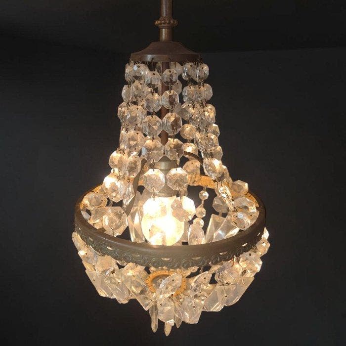 Cassical Design - Plafondlamp - Metaal, Kristal - H : 65 cm, Antiek en Kunst, Antiek | Overige Antiek