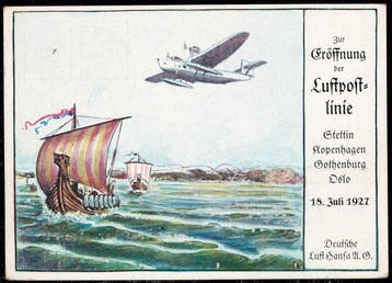 Empire allemand 1927 - Ouverture de la ligne postale