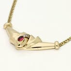 Collier - 14 carats Or jaune Tourmaline - Diamant, Handtassen en Accessoires, Kettingen, Nieuw