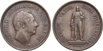 Cu-gedenkkreuzer 1844 Baden-durlach Leopold 1830-1852, Verzenden, België