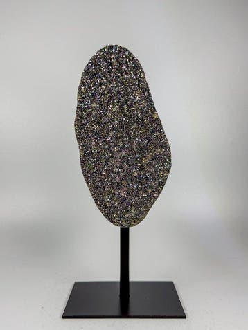 Rare Titanium Aura Agaat Geode op standaard Kristal -