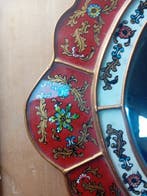 Miroir - bois céramique émail - Miroir céramique et émaux