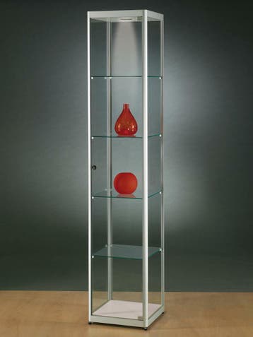 *TIP*  Luxe vitrinekast aluminium 40 cm met halogeen verlic, Ophalen of Verzenden