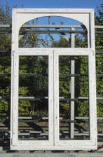 pvc raam , chassis van 132 x 219  wit / antraciet, 75 tot 150 cm, Kunststof, Raamkozijn, Nieuw